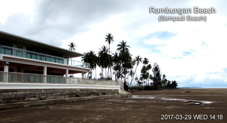 A private bungalow house at the Rambungan Beach (Sempadi Beach)