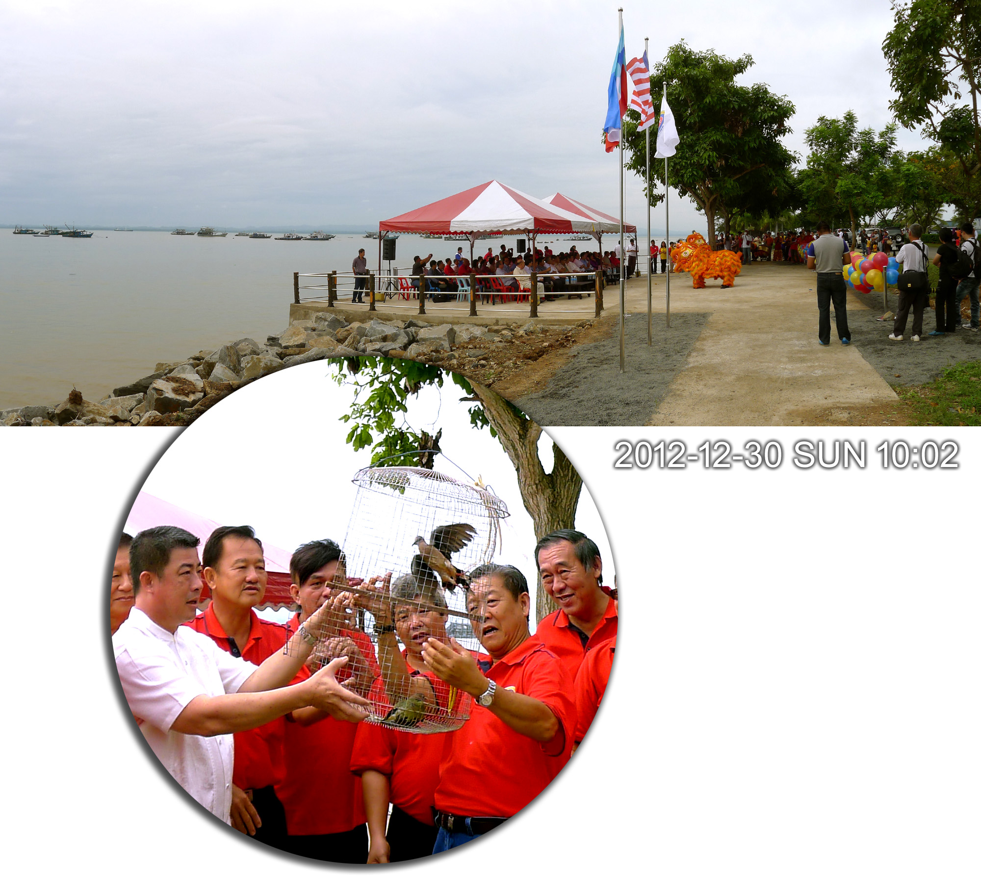 A bird release ceremony conducted at Tawau Water Front