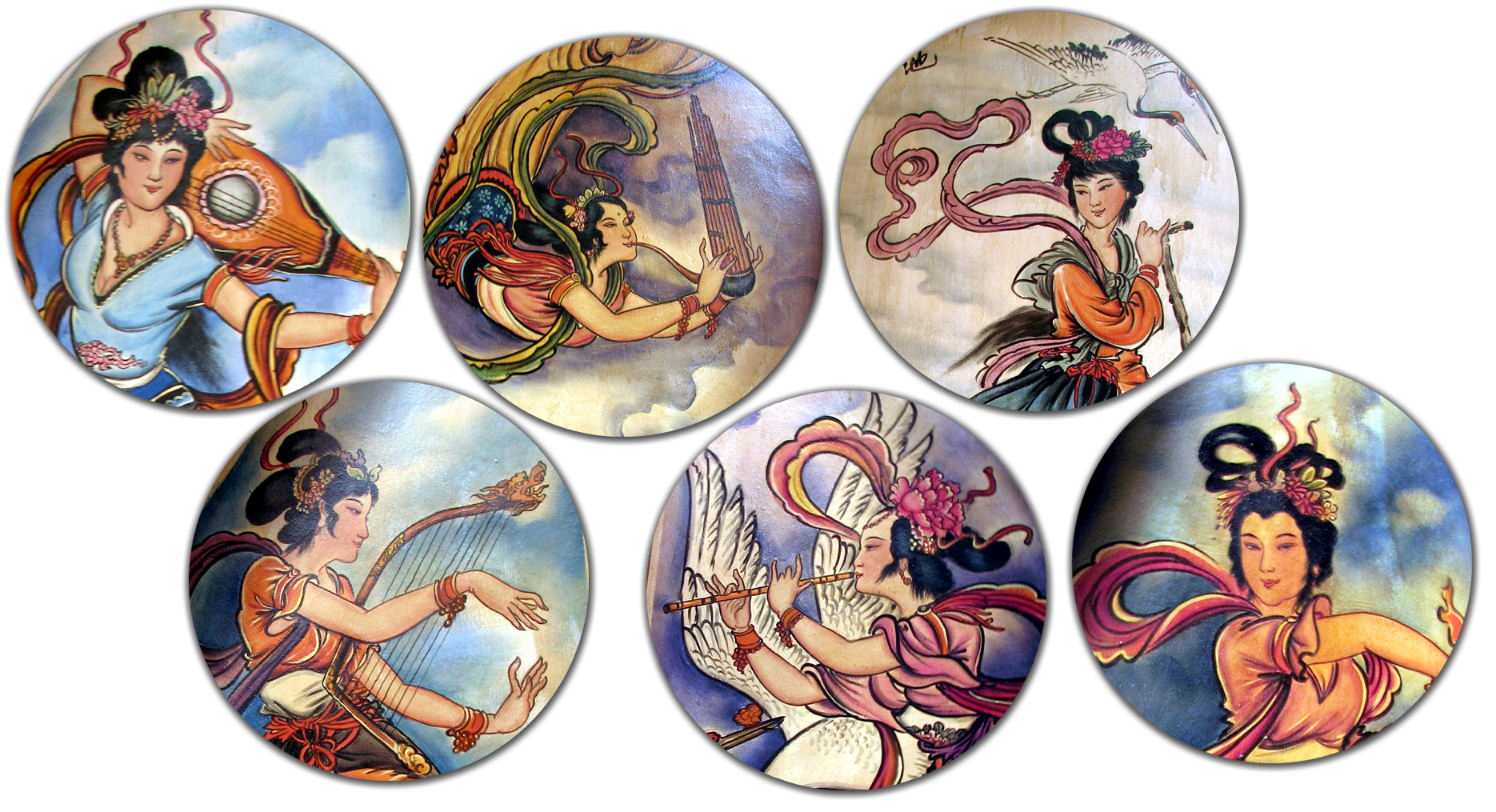 "The Angels" painting in Tua Pek Kong Temple of Batu Niah Town